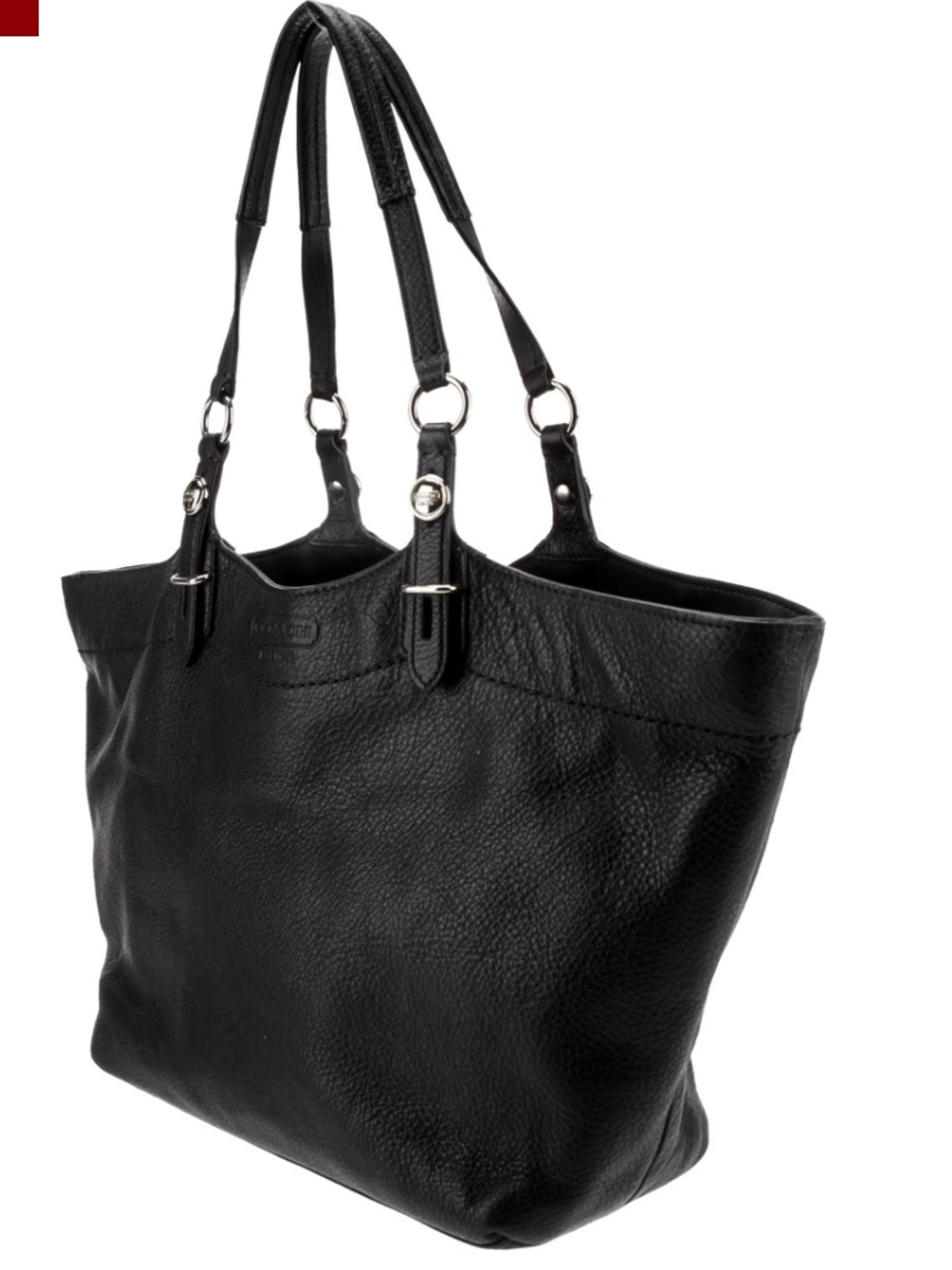 Coach Black Pebbled Leather Tote - Picture 3 of 16